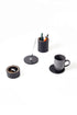 Polo Leather Desktop Set 4 Pieces Wooden Detailed Chrome Pen